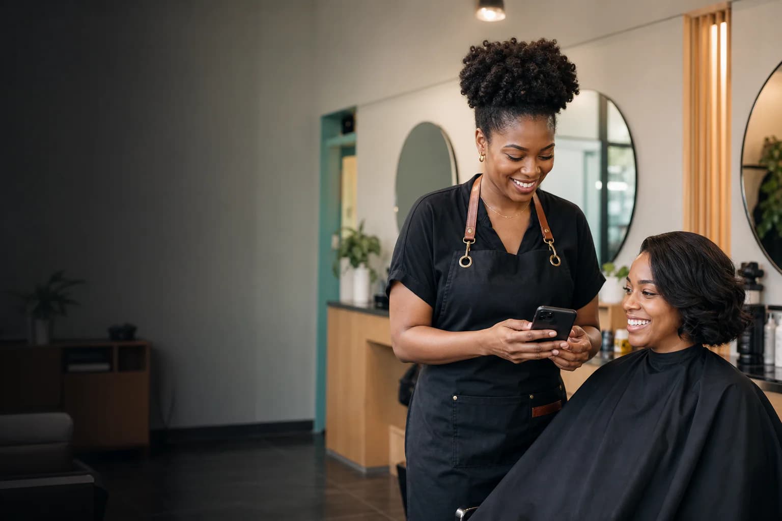Salon owner using Local SEO Now to manage customer reviews