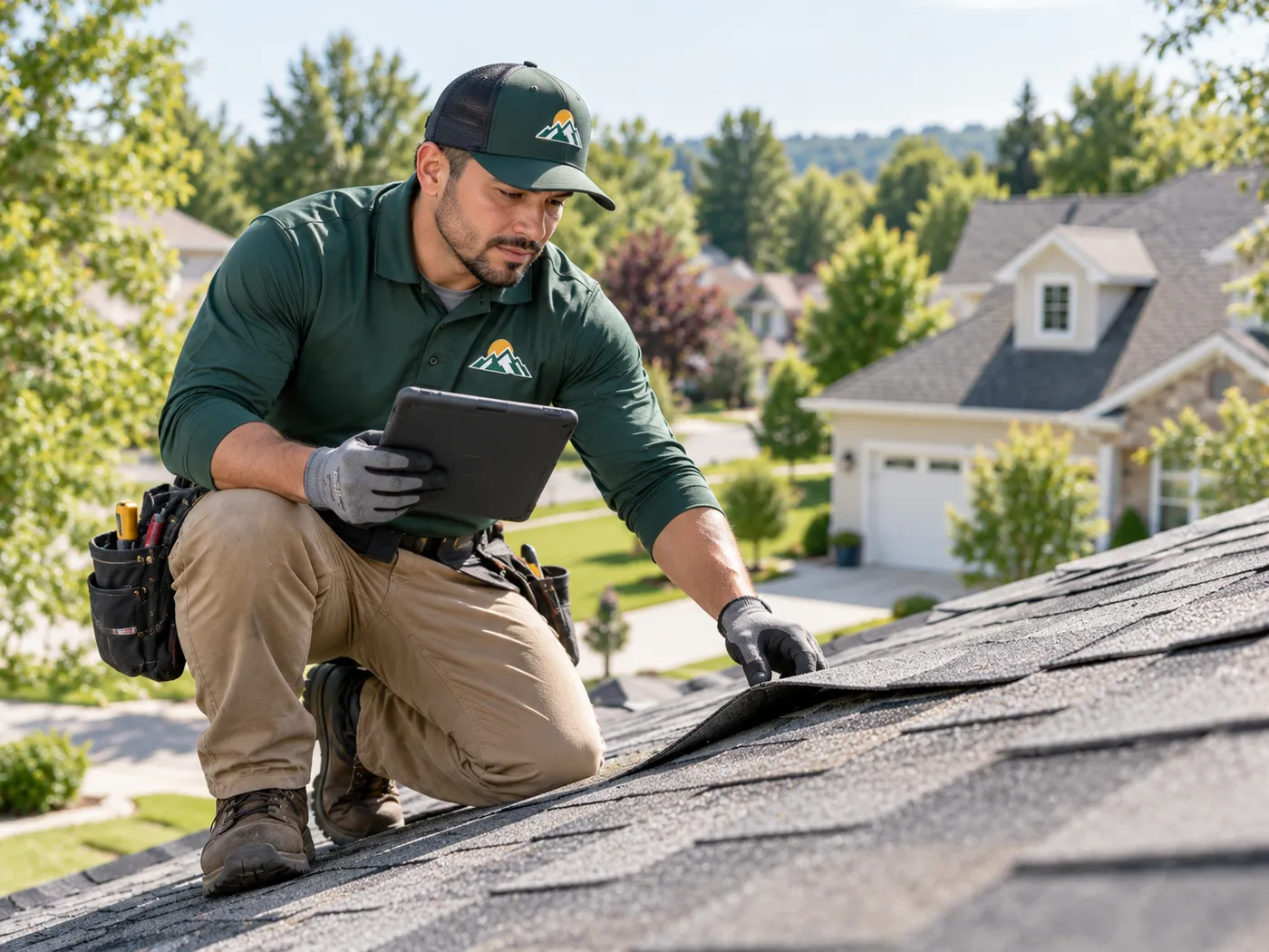Roofer at work on a job.